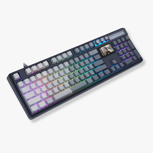 Mechanical Gaming Keyboard Full Layout with LCD Screen & 3 Knobs