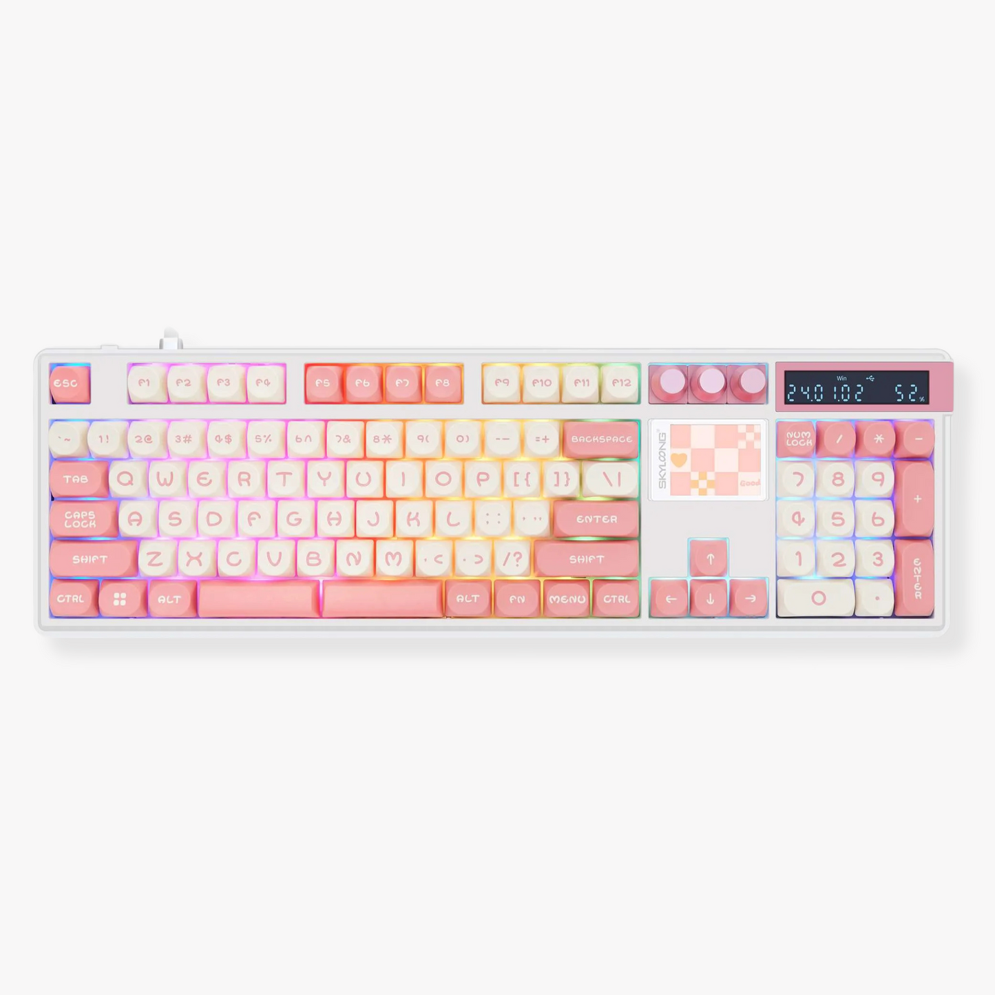 Mechanical Gaming Keyboard Full Layout with LCD Screen & 3 Knobs