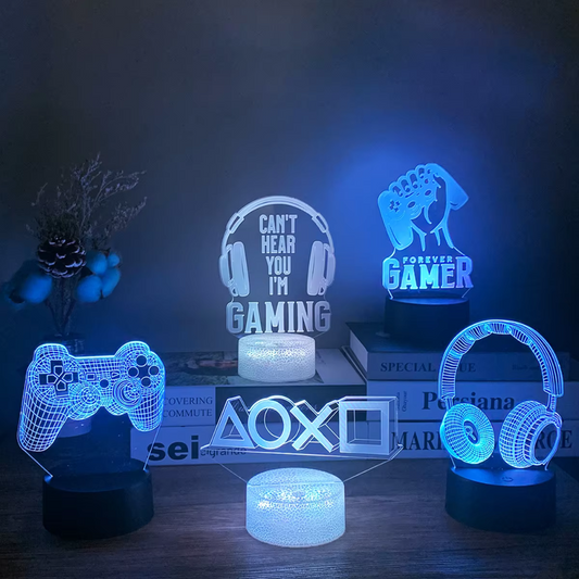 3D Night Light Gaming Setup