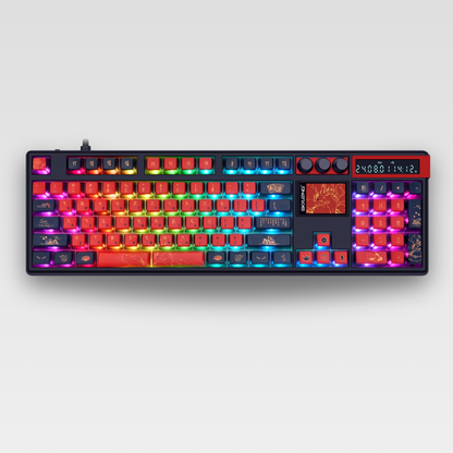 Mechanical Gaming Keyboard Full Layout with LCD Screen & 3 Knobs